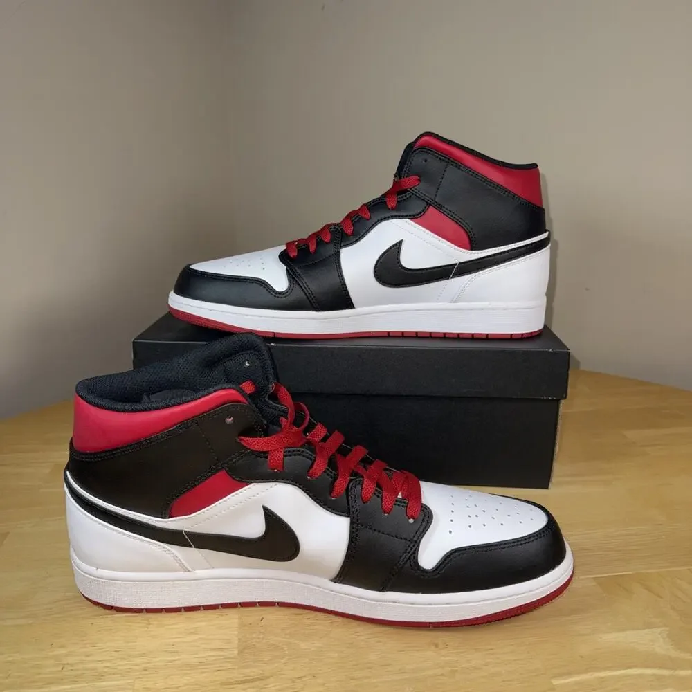 Size 14 - Air Jordan 1 Mid Black Gym Red New OG BOX